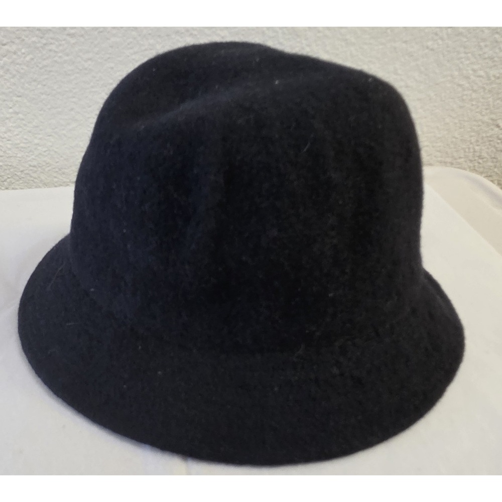 Bucket Hat Black Size L Solid Unisex Wool Blend Boonie Sun Cap
